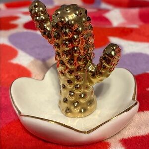Gold Cactus Jewelry Holder